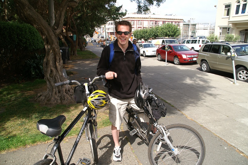 Fabian met de fietsen