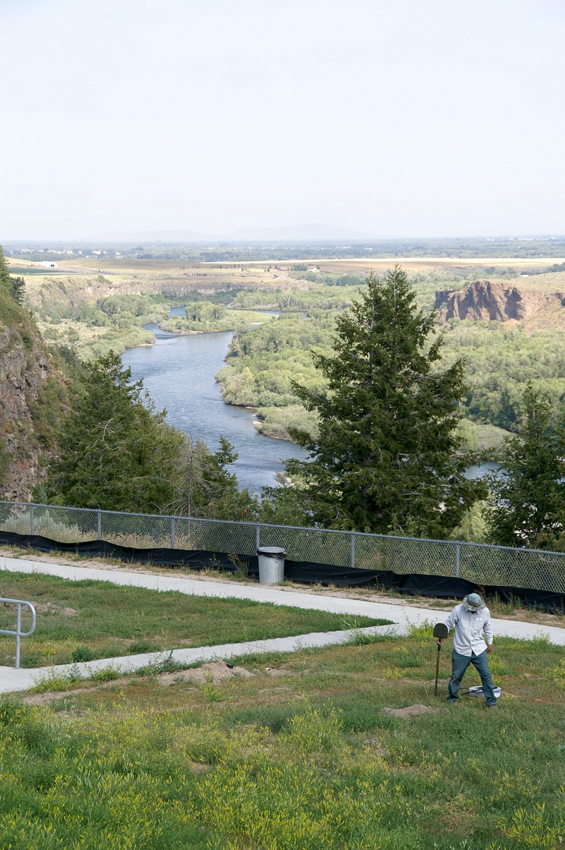 Het uitzicht bij een rest area op de Snake River