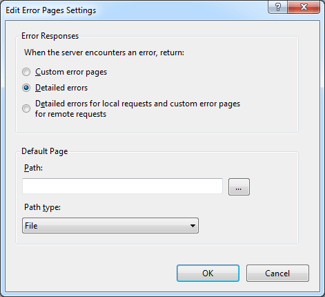 Configure IIS 7 Error Pages