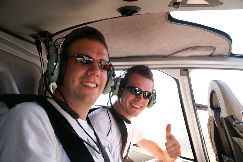 Zonder headset was het echt een teringherrie in de heli