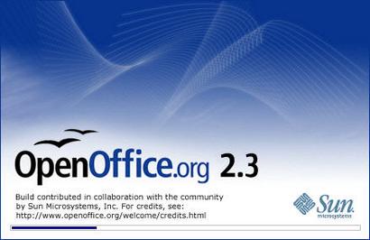 OpenOffice.org 2.3.0 welkomstscherm (410 pix)