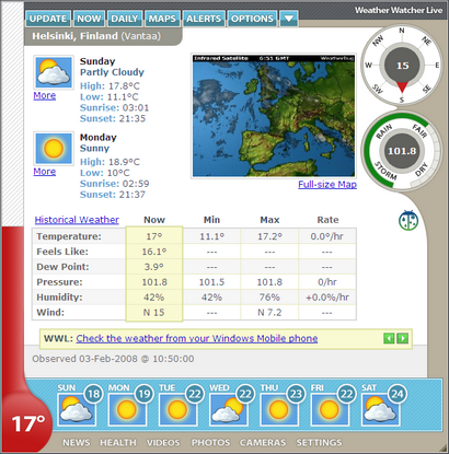 Weather Watcher Live 6.0 screenshot (410 pix) Weather Watcher Live 6.0 screenshot (410 pix)