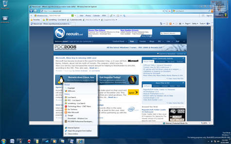 Windows 7 interface