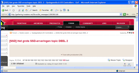 Forumproductkoppelingen stuk in IE6
