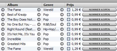 iTunes screen
