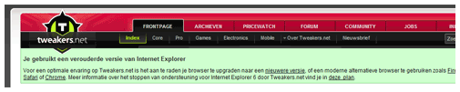 Devplan april 2009: IE6 melding Devplan april 2009: IE6 melding
