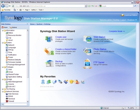 Synology Disk Station Manager 2.2-0942 screenshot (481 pix)