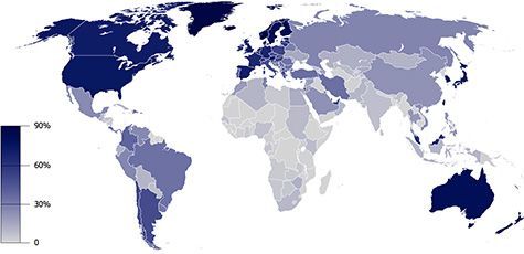 Internetpenetratie juli 2009