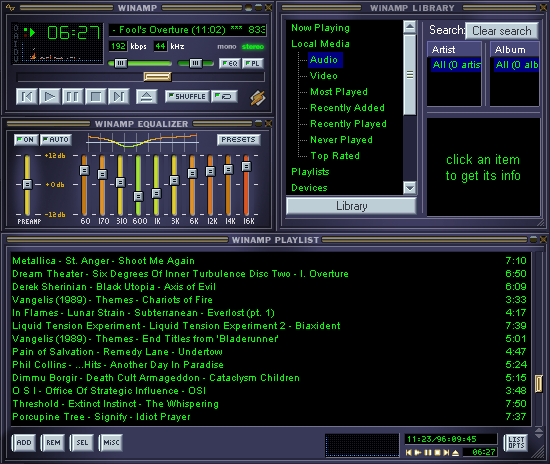 Winamp 5 met equalizer, library en playlist
