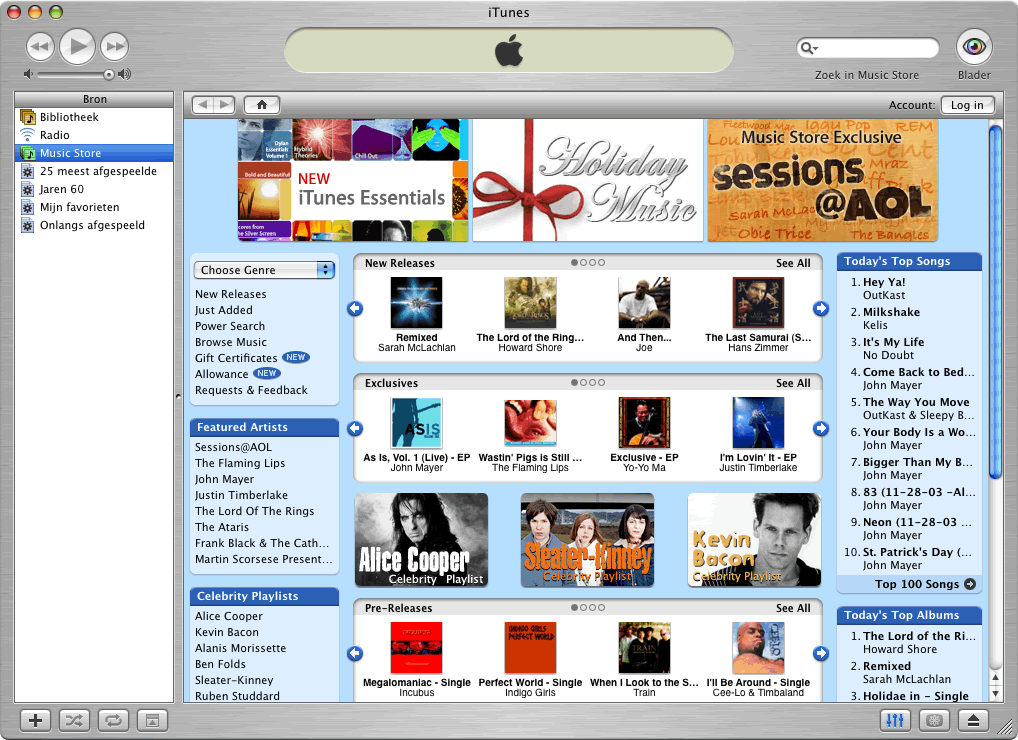 Apple iTunes 4.2 Music Store (groot)