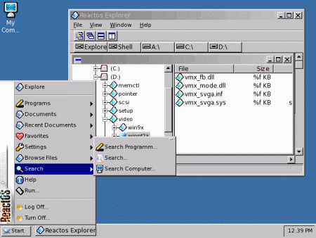 ReactOS 0.2 Explorer in actie (klein)