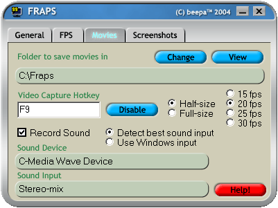 Fraps screenshot
