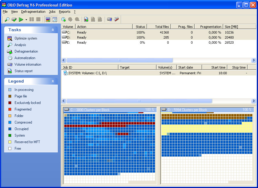 O&O defrag screenshot