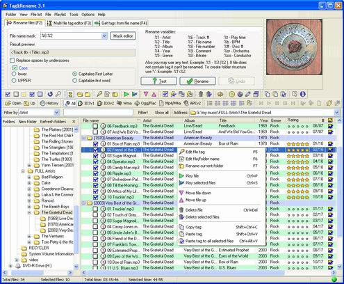 Tag&Rename 3.1 screenshot (resized)