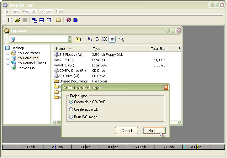 DeepBurner screenshot