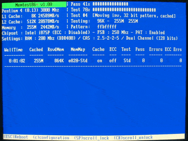 Memtest86+ screenshot