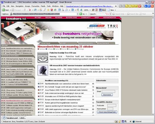 Avant Browser 10.0 build 030 screenshot (resized)