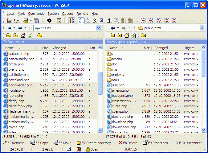 WinSCP screenshot