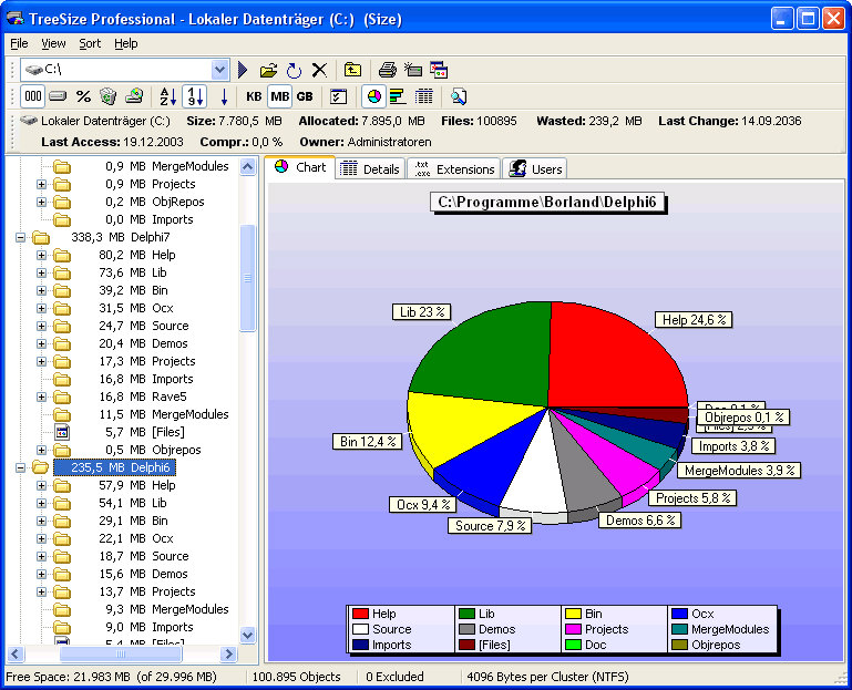 TreeSize Professional screenshot
