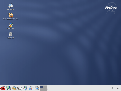 Fedora Core 2 - default desktop (klein)