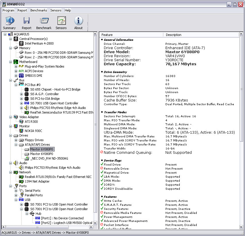 HWiNFO32 screenshot