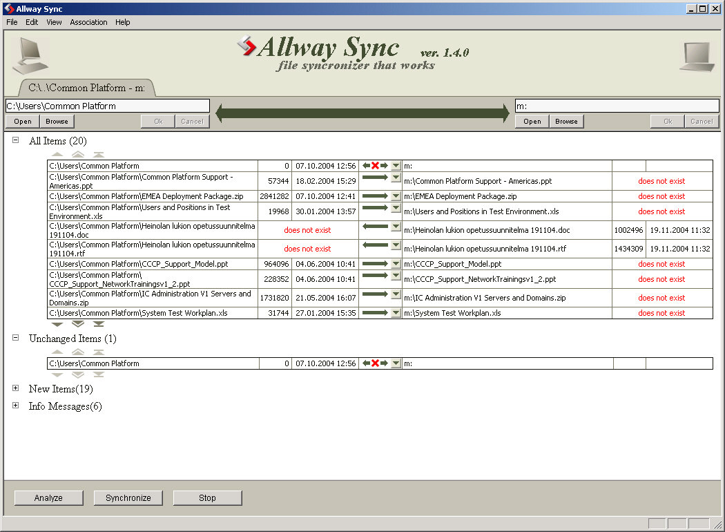 Allway Sync 1.4.0 screenshot