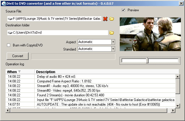 DivXToDVD 0.4.0.67 screenshot