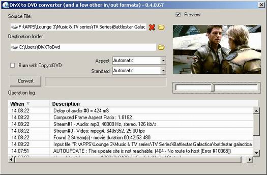 DivXToDVD 0.4.0.67 screenshot (resized)