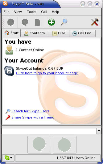 Skype for Linux screesnhot
