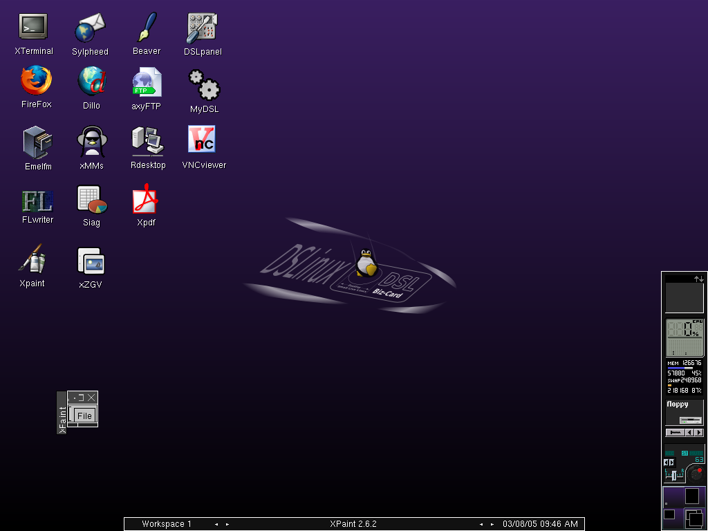 Damn Small Linux 1.0 RC1 (groot)
