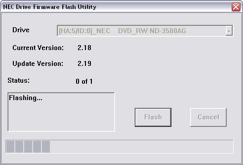 Flashing the NEC ND-3500 to 2.19