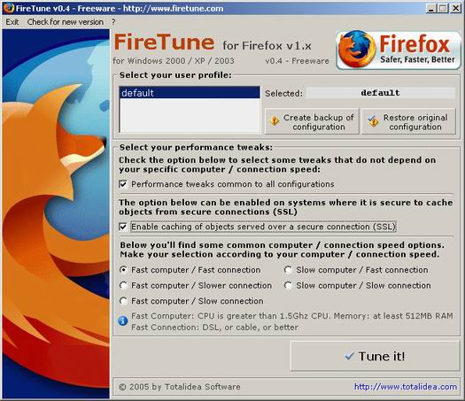 FireTune 0.4 screenshot (resized)