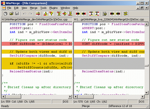 WinMerge screenshot (resized)