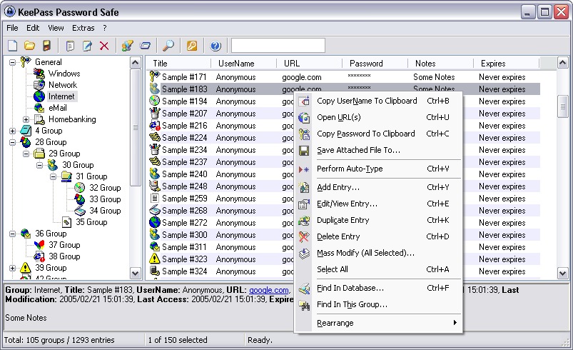 KeePass Password Safe screenshot