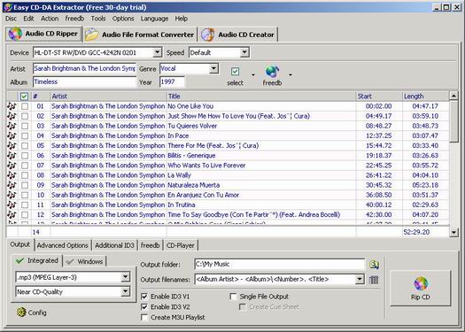Easy CD-DA Extractor 8.1 screenshot (resized)