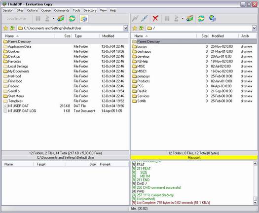 FlashFXP screenshot (resized)