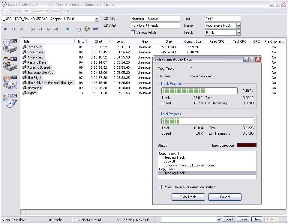 Exact Audio Copy screenshot