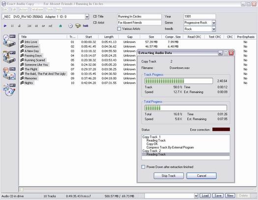 Exact Audio Copy screenshot (resized)