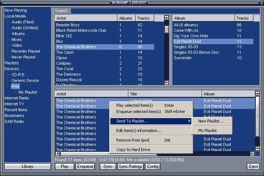Winamp iPod Plugin screenshot (resized)