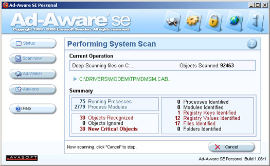 Ad-Aware SE 1.06r1 (resized)