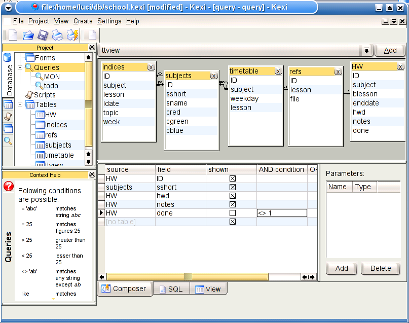 KOffice Kexi (groot)