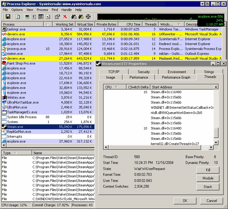 Process Explorer screenshot