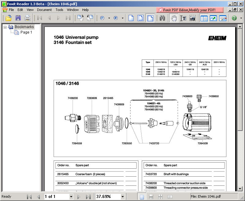 Foxit PDF Reader 1.3 betea screenshot