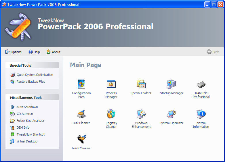 TweakNow PowerPack 2006 screenshot