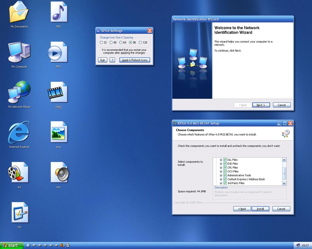 XPize 4 MCE desktop