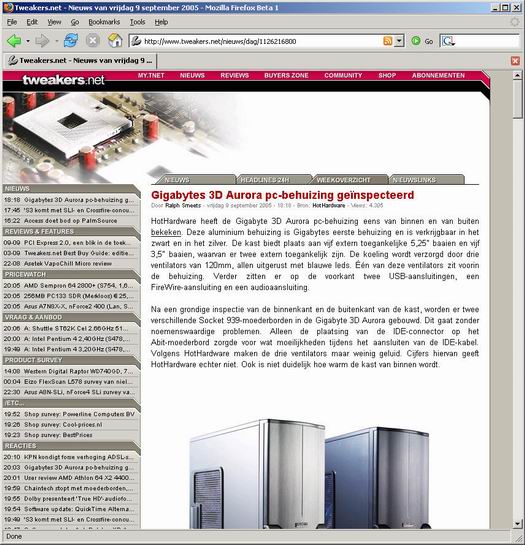 Mozilla Firefox 1.5 beta 1 in actie (resized)