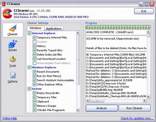 Crap Cleaner 1.24.180 screenshot (resized)