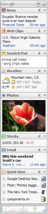 Google Desktop - Sidebar