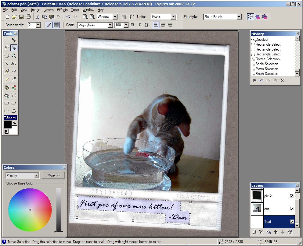 Paint.NET 2.5 RC 1 screenshot