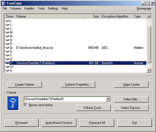 TrueCrypt screenshot (resized)